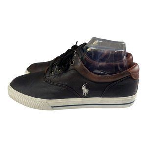 Polo Ralph Lauren Boys‎ 7 Vaughn Brown Sneaker Leather Lace Up Round Toe Preppy